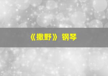 《撒野》 钢琴